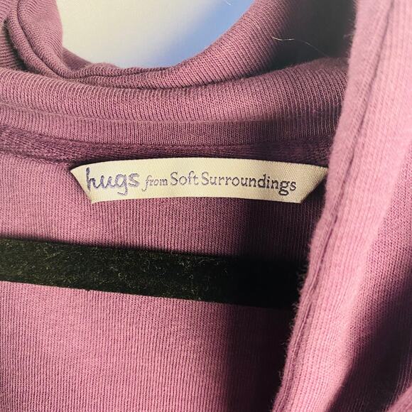 Soft Surroundings Purple Half Zip High Collar Pullover Size Large - Picture 4 of 8